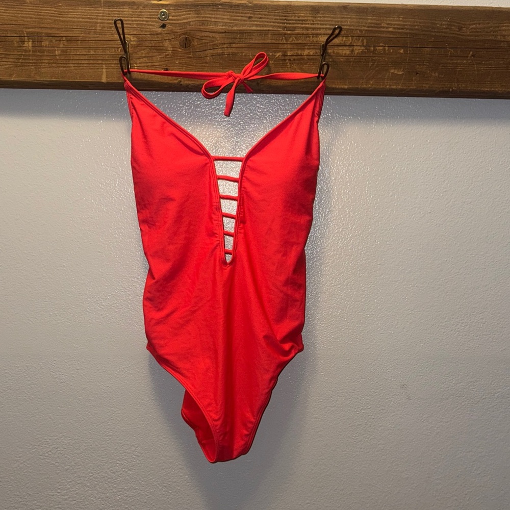 Hollister Red One Piece Swimsuit